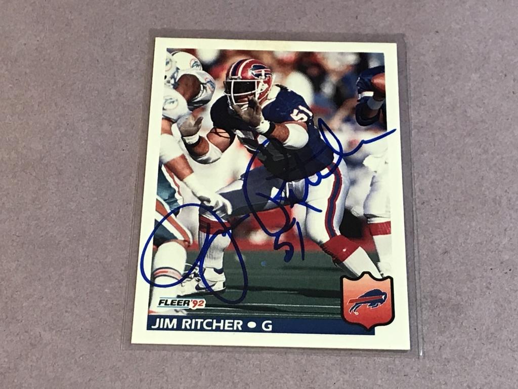 JIM RITCHER 1992 Fleer AUTOGRAPH Football Card