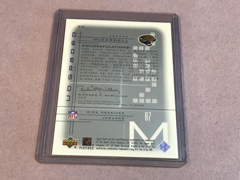 KEENAN MCCARDELL 2001 Upperdeck JERSEY Insert Card