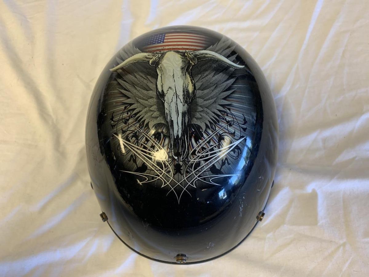 Fulmer  Steer Head/American Flag Motorcycle Helmet