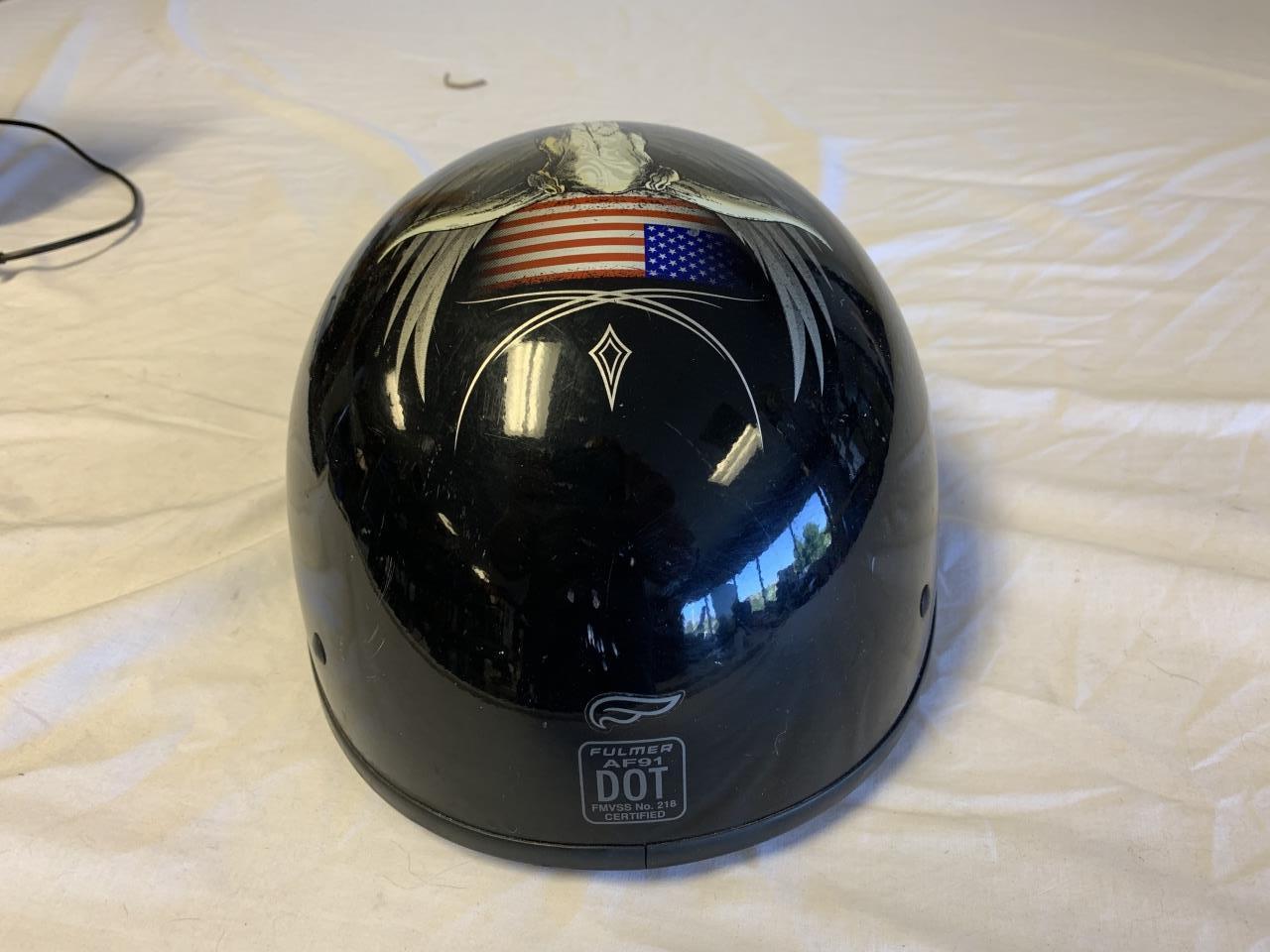 Fulmer  Steer Head/American Flag Motorcycle Helmet