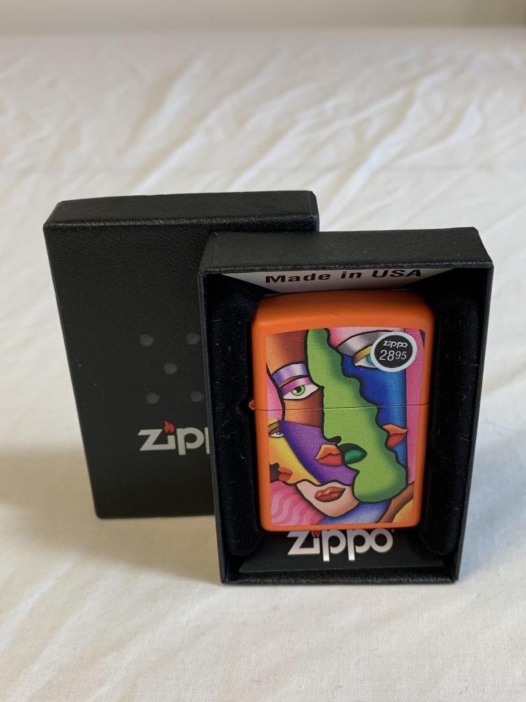 Zippo ABSTRACT PAINTING Orange Matted Lighter NEW