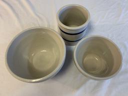 Lot of 3 Matching ransbottom pottery Kitchen Bowls