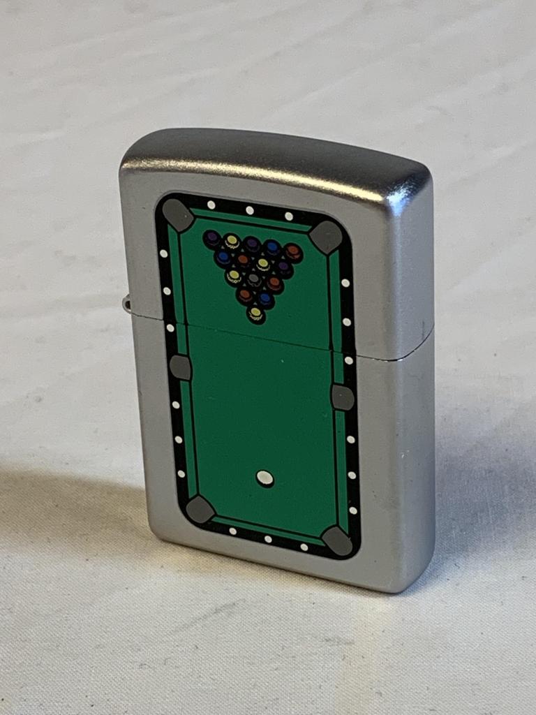 Zippo POOL TABLE Chrome Windproof Lighter NEW