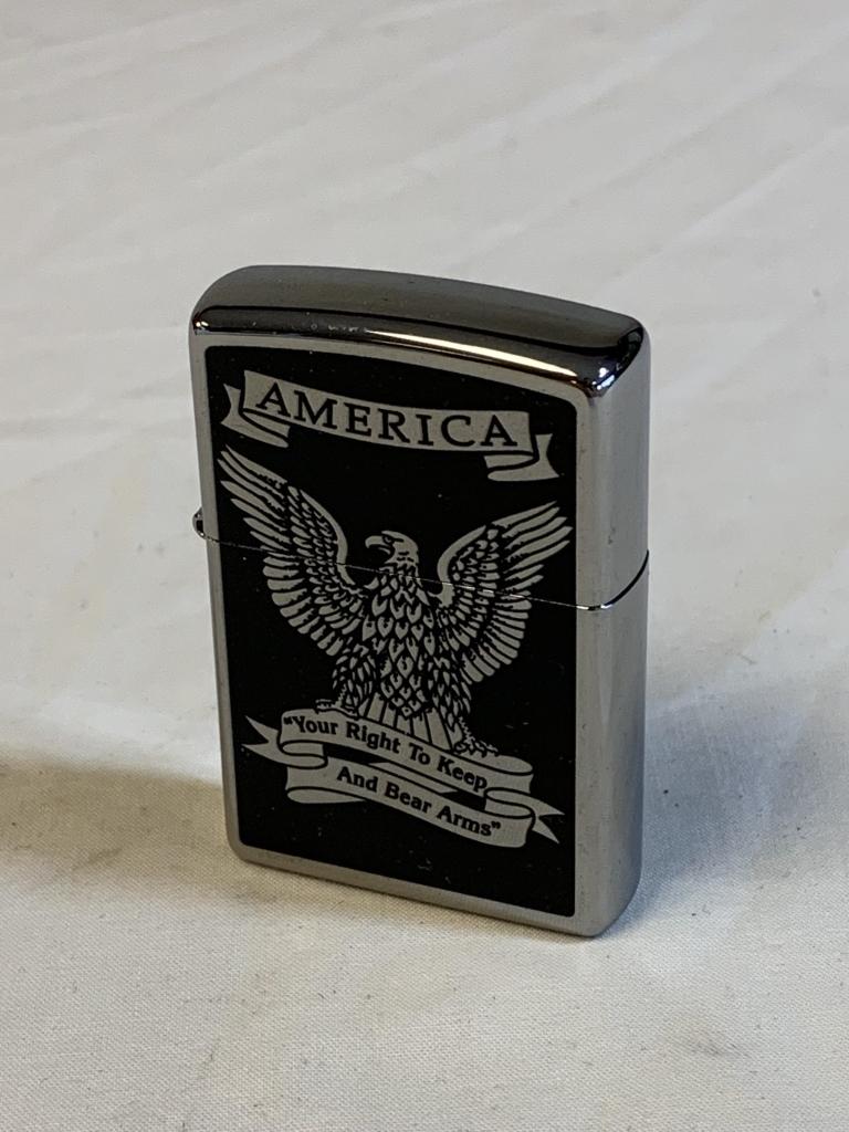 Zippo AMERICAN RIGHT TO BEAR ARMS Lighter NEW