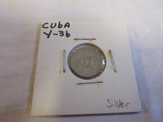 1946 Cuba Un Centavo Silver Coin