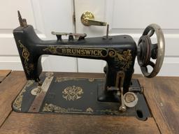 Antique Brunswick Sewing Machine with Cabinet