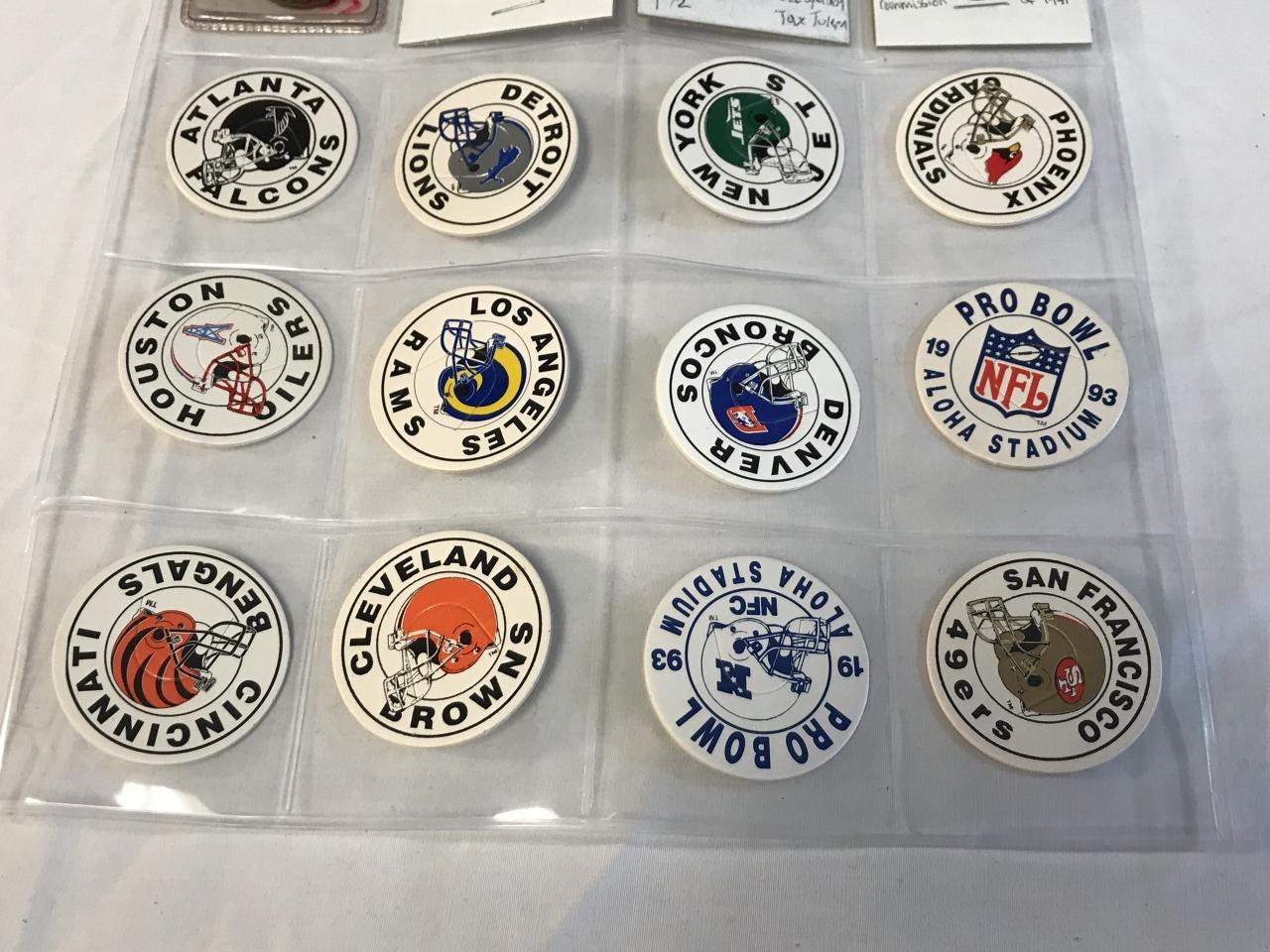 Lot of NFL Football Pogs and also 4 Tax Tokens