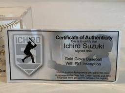 ICHIRO SUZUKI AUTOGRAPH Gold Glove Baseball COA