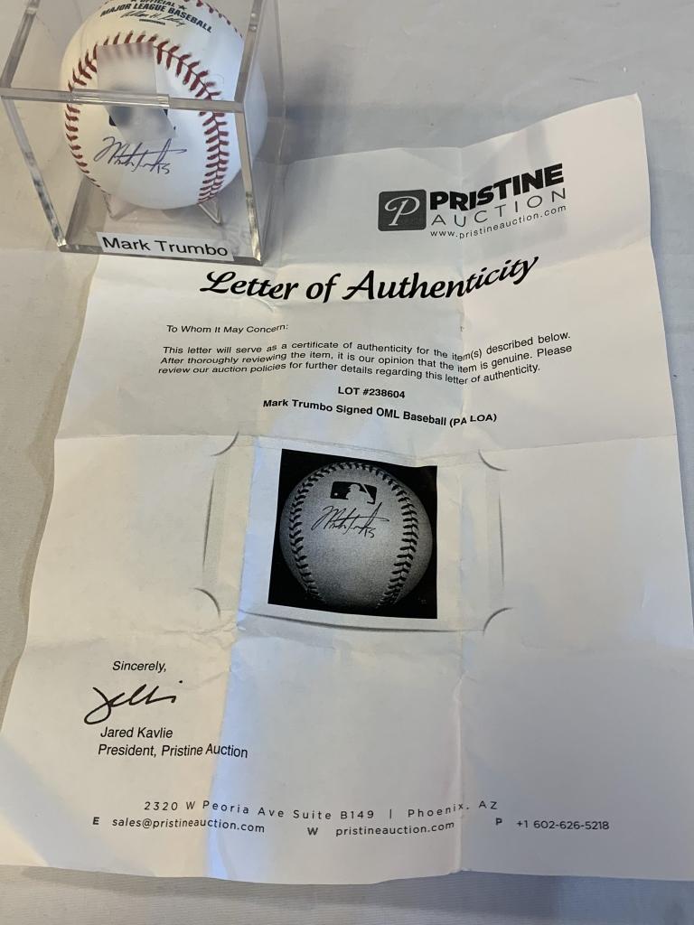 MARK TRUMBO Angels AUTOGRAPH SIGNED Baseball COA