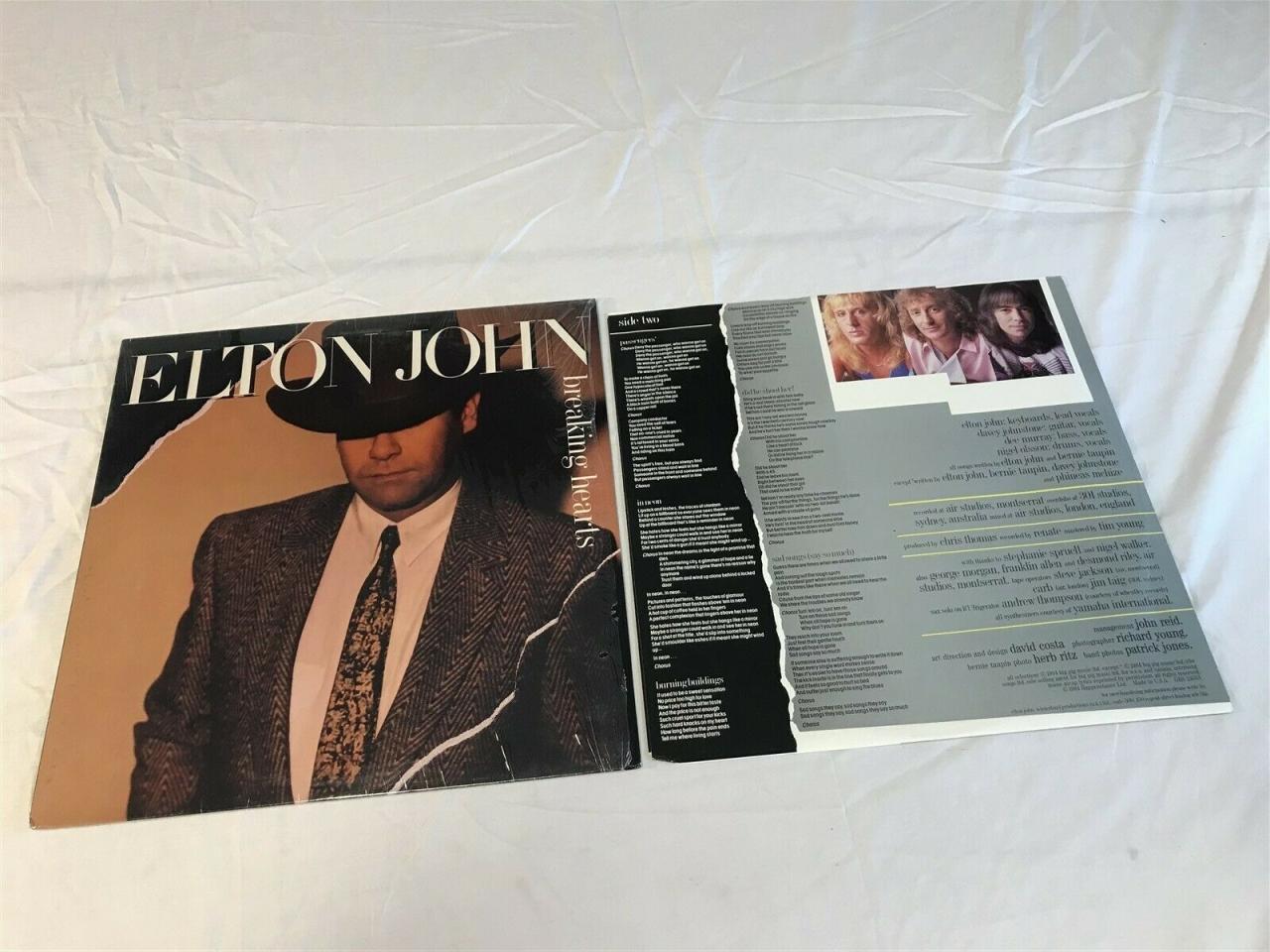 ELTON JOHN Breaking Hearts LP Vinyl Album 1984