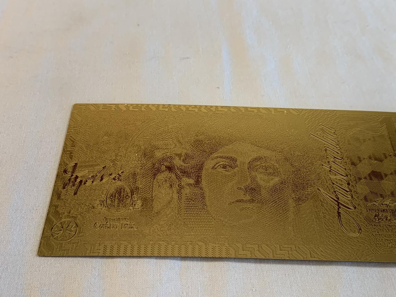 $100 Australia Gold .999 24K Dollar Bill Replica