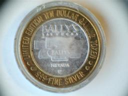 .999 Silver Bally's $10 Limited Edition Token