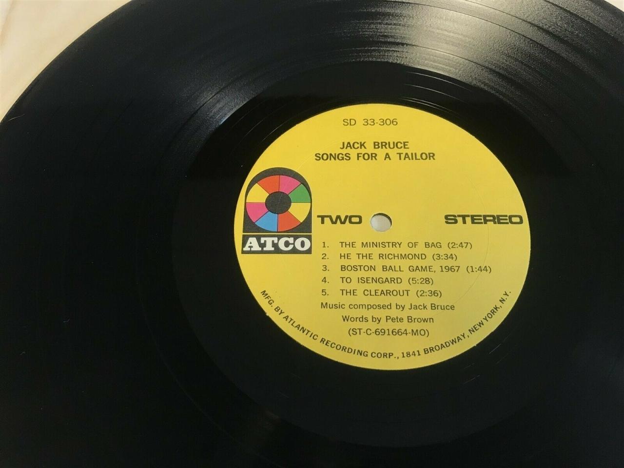 JACK BRUCE Songs For A Tailor 1969 LP Vinyl Album