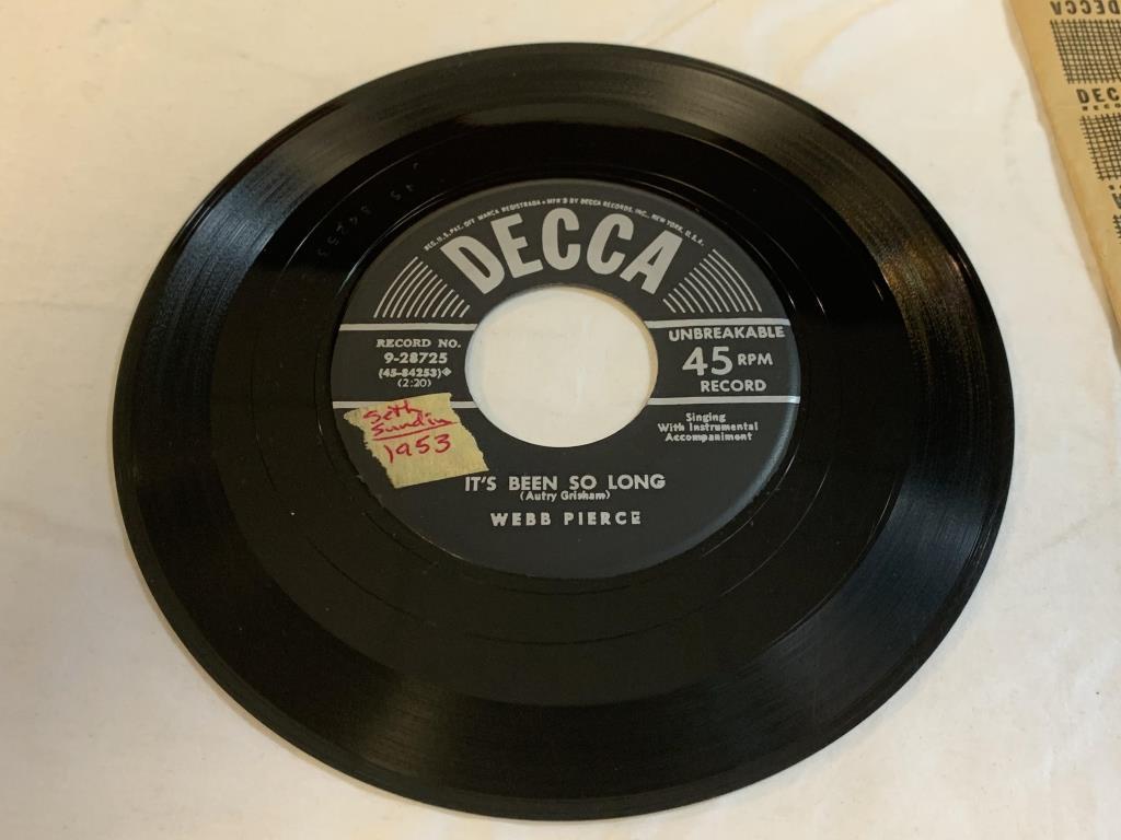 WEBB PIERCE It's Been So Long 45 RPM Record 1953