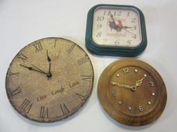 Lot of 3 Wall Clocks - For Parts Or Repair