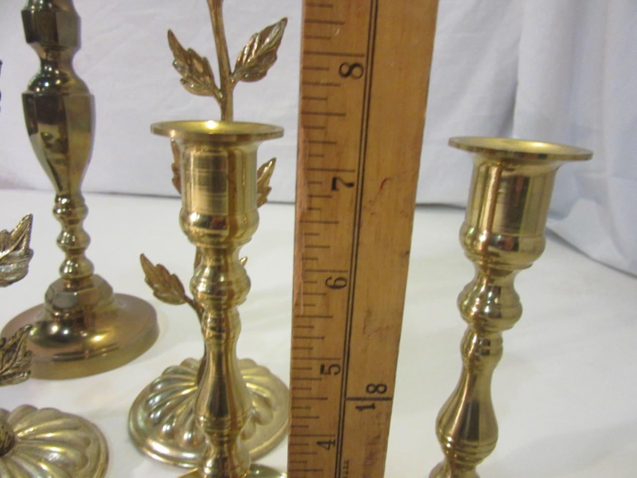 Large Lot of Gold Tone Candle Holders