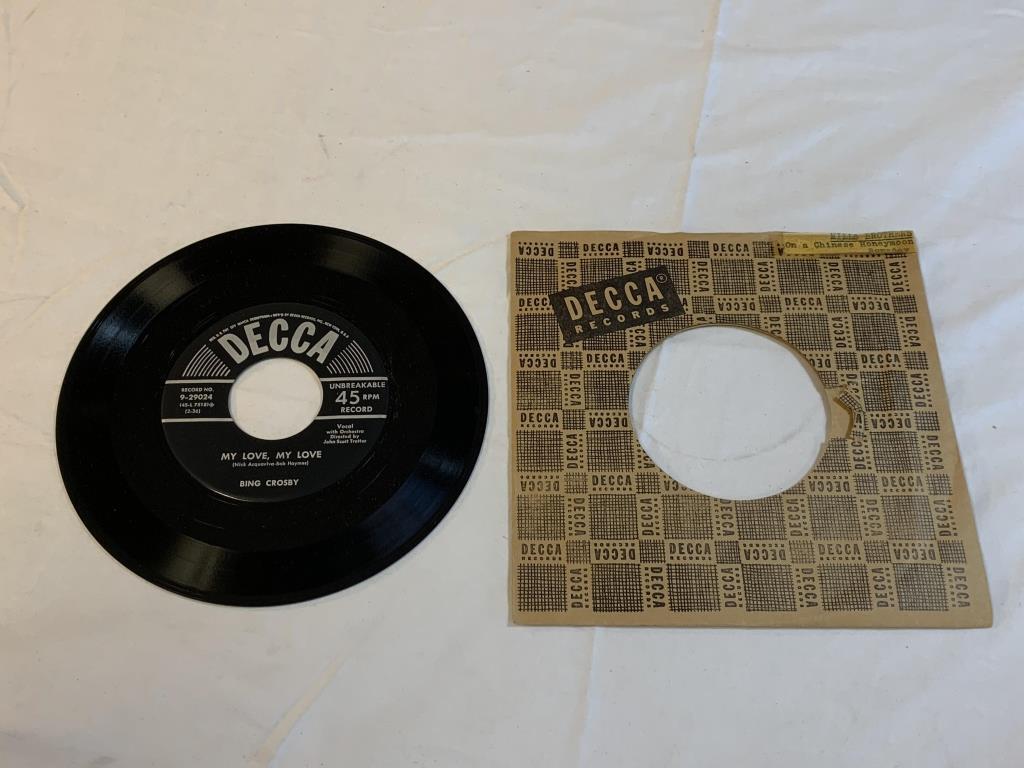 BING CROSBY Secret Love 45 RPM Record 1950's