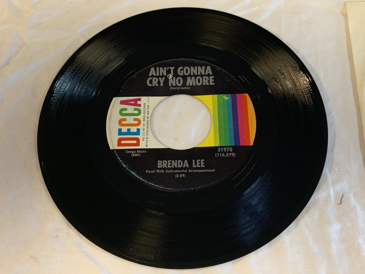 BRENDA LEE Ain't Gonna Cry No More 45 RPM 1966