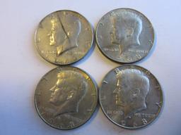 Lot of 4 1966/68 .40 Silver Kennedy Half Dollars