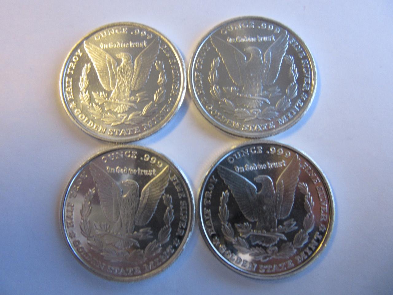 Four .999 Silver 1/2oz Golden State Mint Bullion