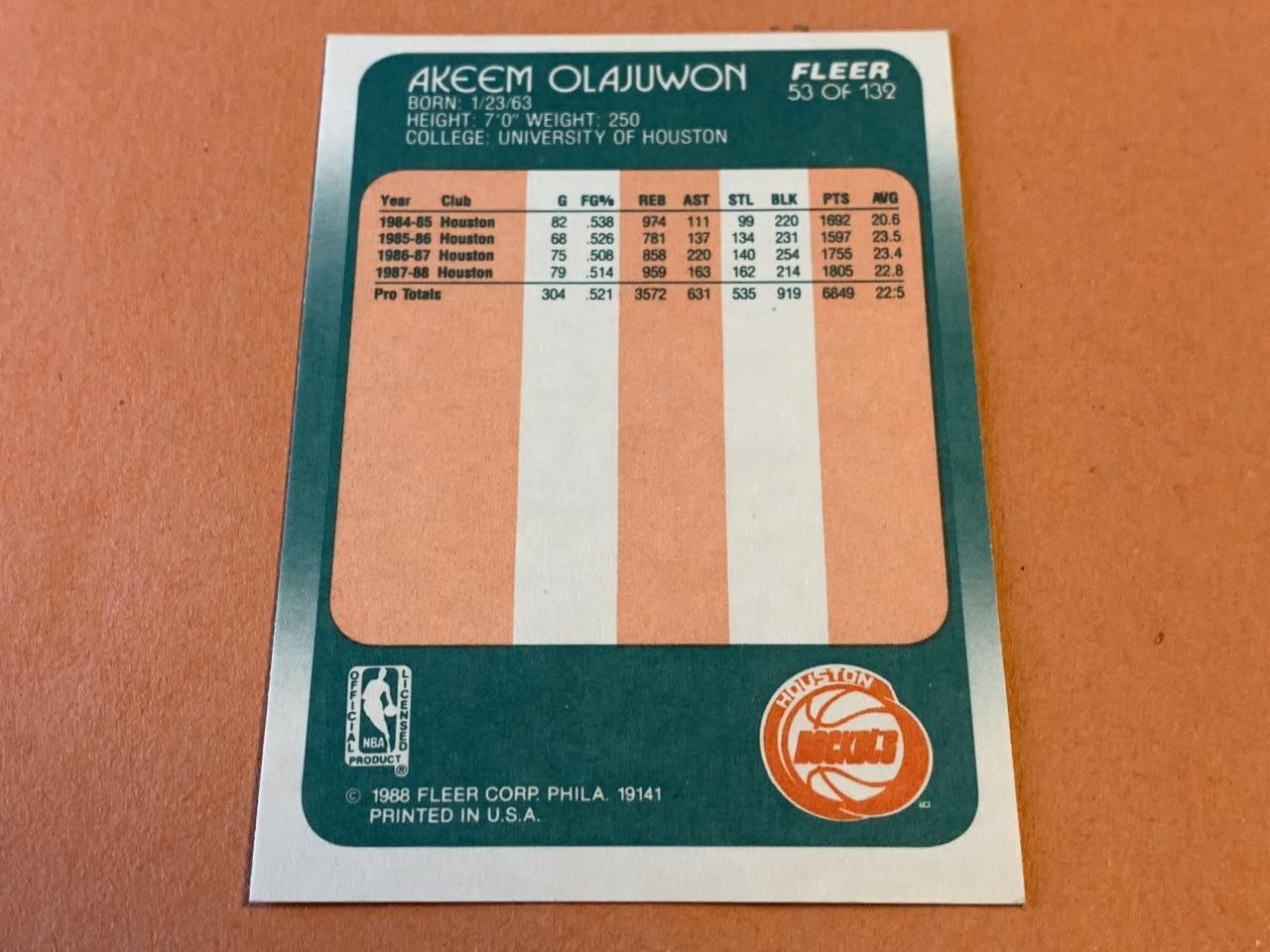 AKEEM OLAJUWON 1988-89 Fleer Basketball Card