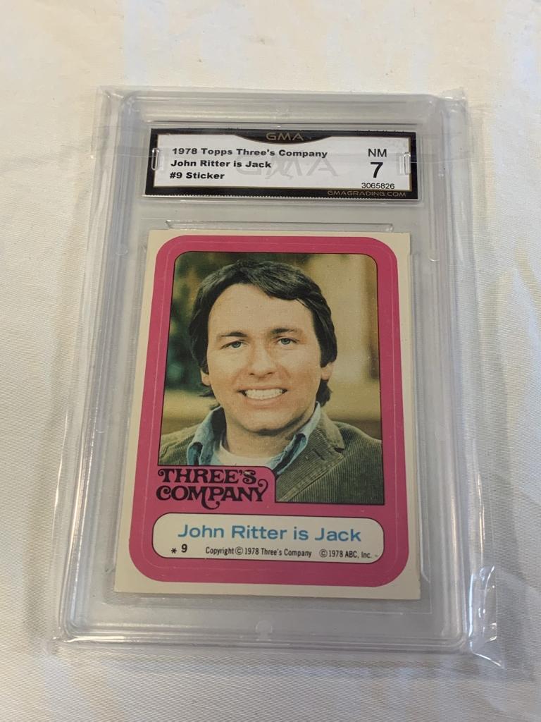 1978 Three's Company JOHN RITTER Sticker Graded 7