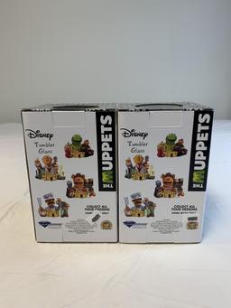 Lot of 2 Disney THE MUPPETS Tumbler Glasses NEW