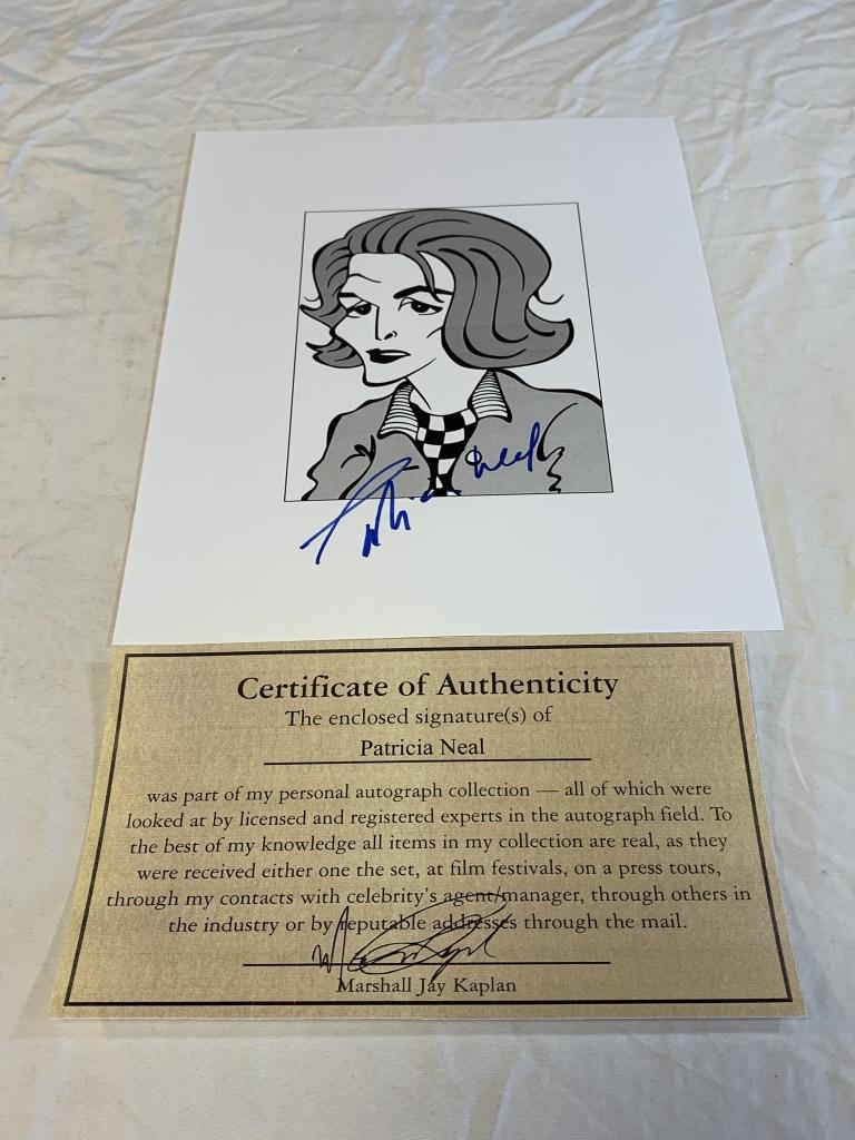 PATRICIA NEAL Autograph Marshall Kaplan Print COA