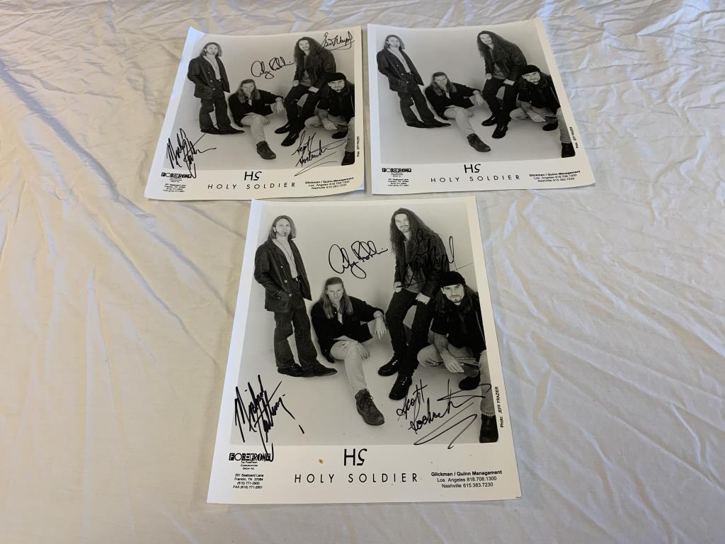 HOLY SOLDIER Music  Lot of 2 Group AUTOGRAPH Photo