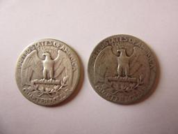 Pair of 1945/1957 .90 Silver Washington Quarters