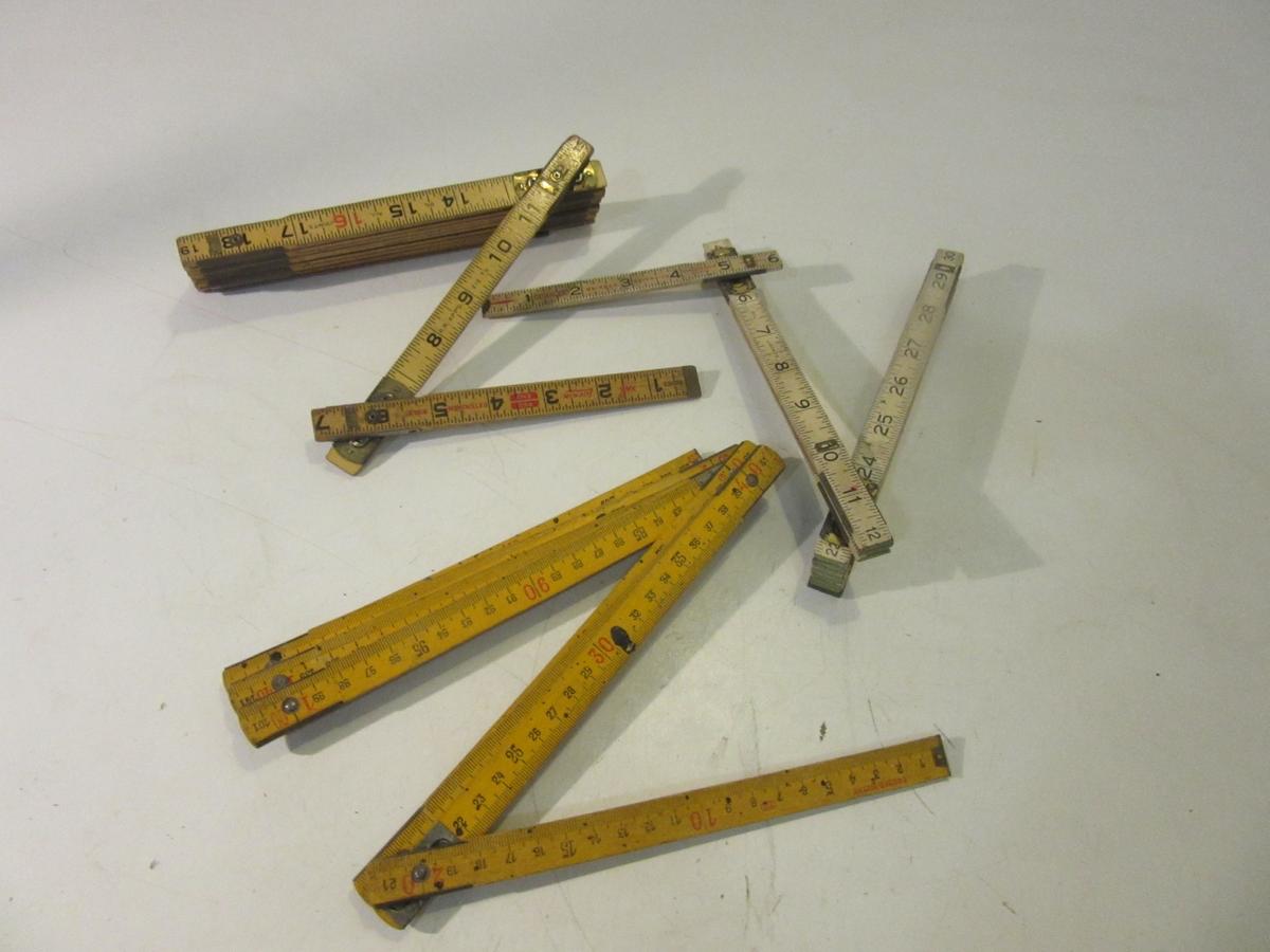 Lot of 3 Folding Extension Rulers, Incl.: Lufkin
