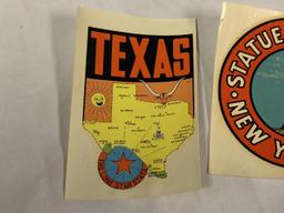 Vintage Statue Of Liberty & Texas State Stickers