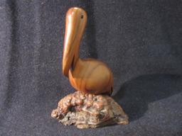 Wood Eye Wood Pelican Figurine