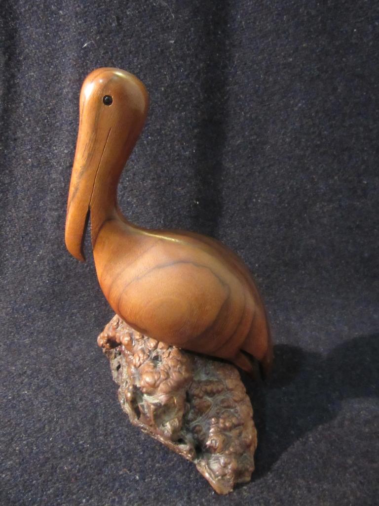 Wood Eye Wood Pelican Figurine
