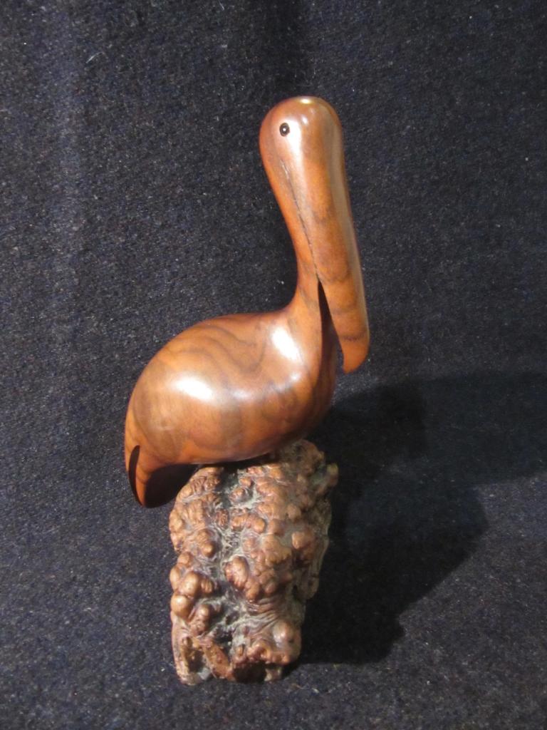 Wood Eye Wood Pelican Figurine