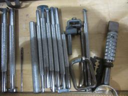 Lot of Leatherworking Tools in Blue Case