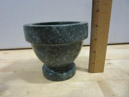 Vintage Granite Green Mortar and Pestel