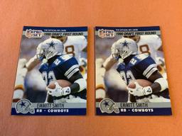 (2) EMMITT SMITH 1990 Proset Football ROOKIE Cards