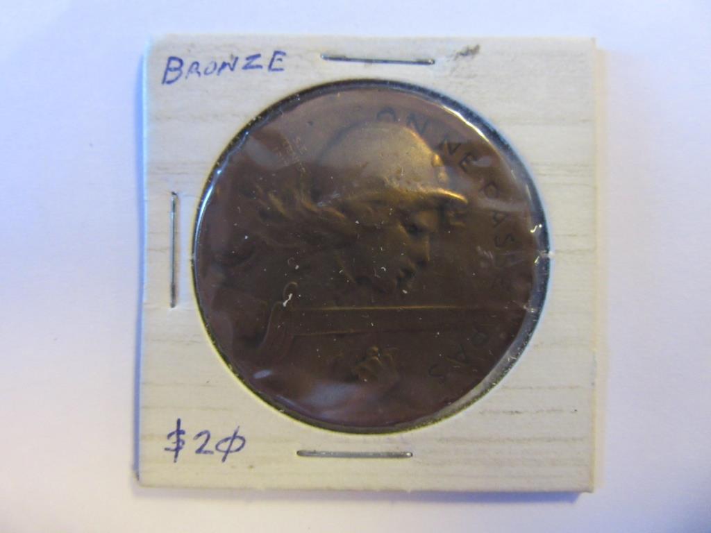 1917 Bronze On Ne Passe Pas Verdun Medal