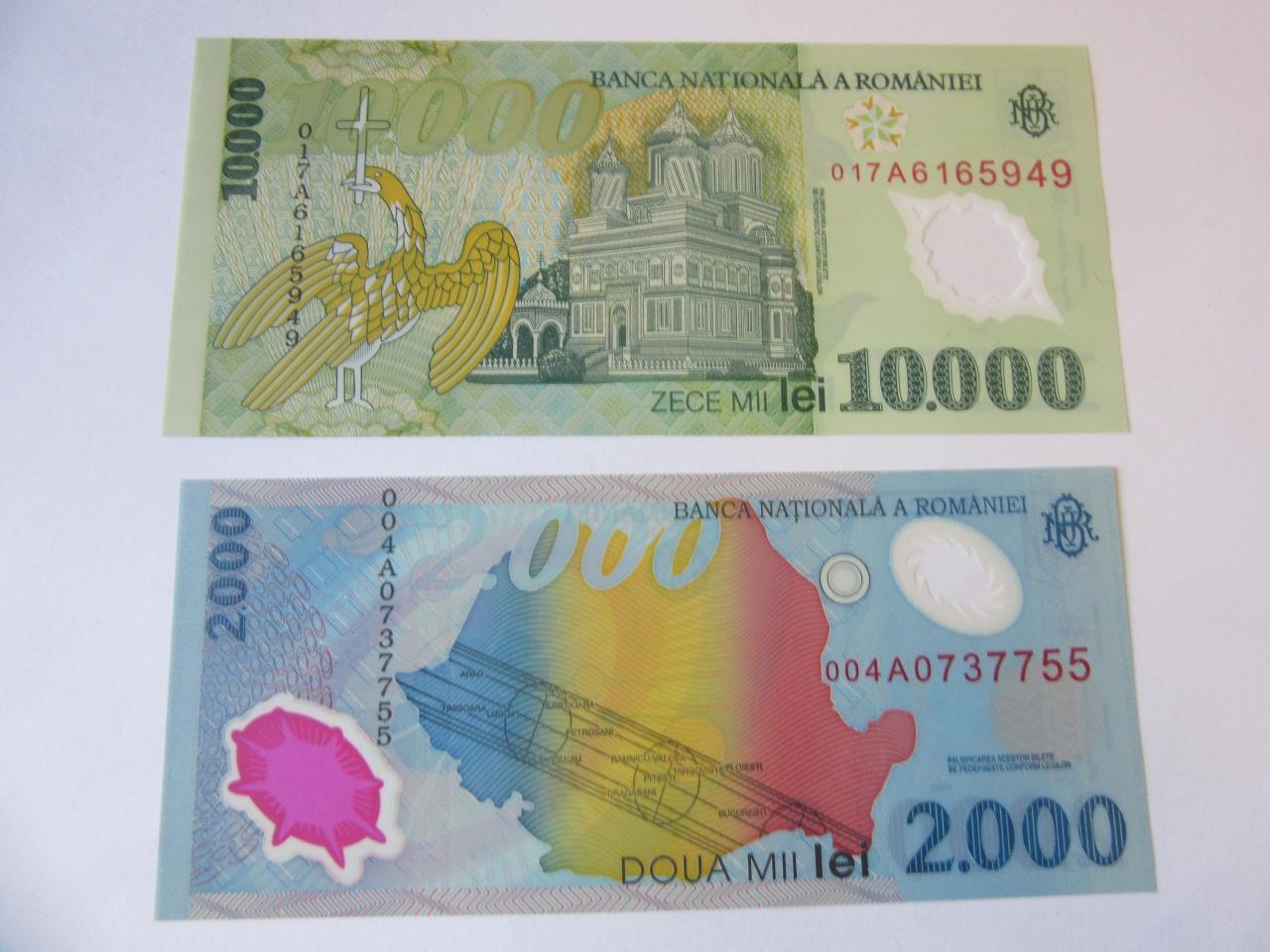Romanian 1000 Lei and 2000 Lei Banknotes