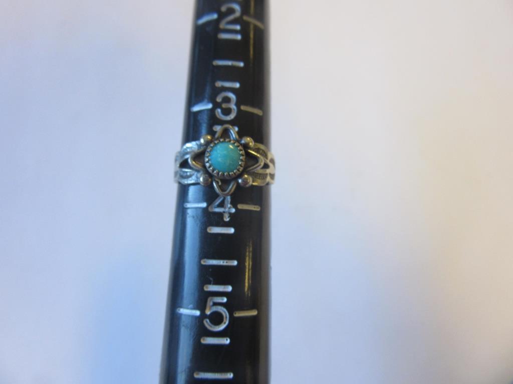 .925 Silver 1.5g Size 3.5 Turquoise Ring