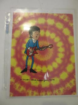 Cartoon Art of A Beatle With a Tie-Dye Print Back