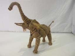 Twine Elephant Figurine W/ Neck Bell