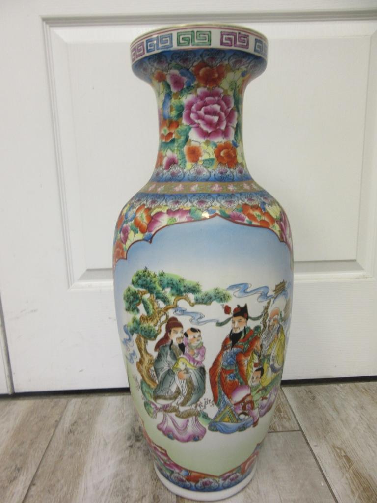 Large Ceramic Asian Design Vase