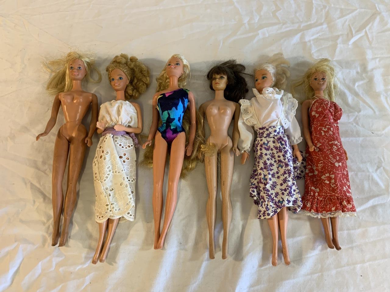 Lot of 6 Vintage BARBIE Dolls