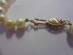 17" Pearl Necklace with 14k Gold Clasp