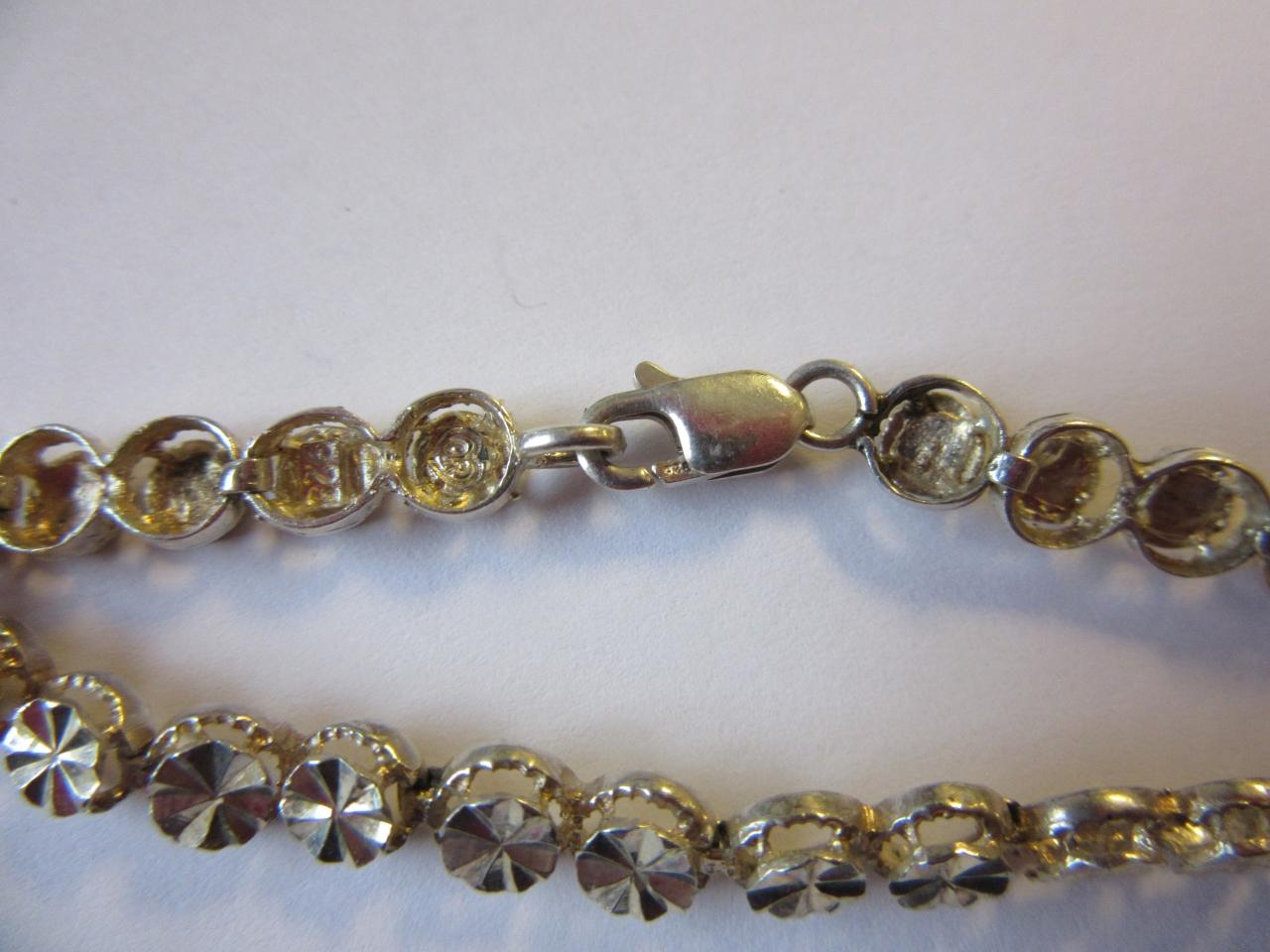 .925 Silver 5.4g7.25" Clear Stone Bracelet