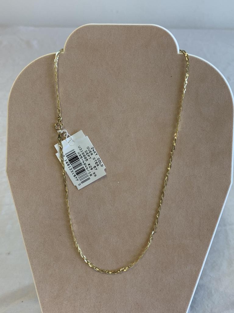 24KT Gold Over Sterling Silver 18" Necklace-NEW