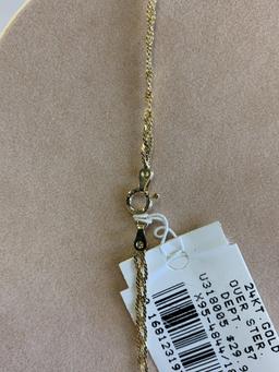 24KT Gold Over Sterling Silver 18" Necklace-NEW