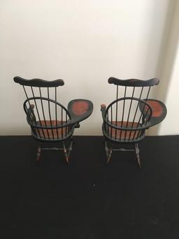 Set of miniature doll chairs